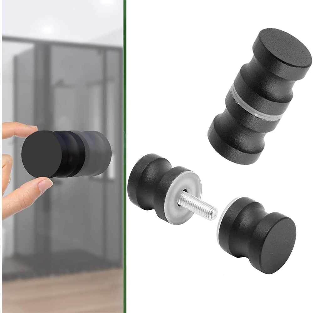 Home Bathroom Hardware - Alüminyum cam kapı kolu siyah gümüş