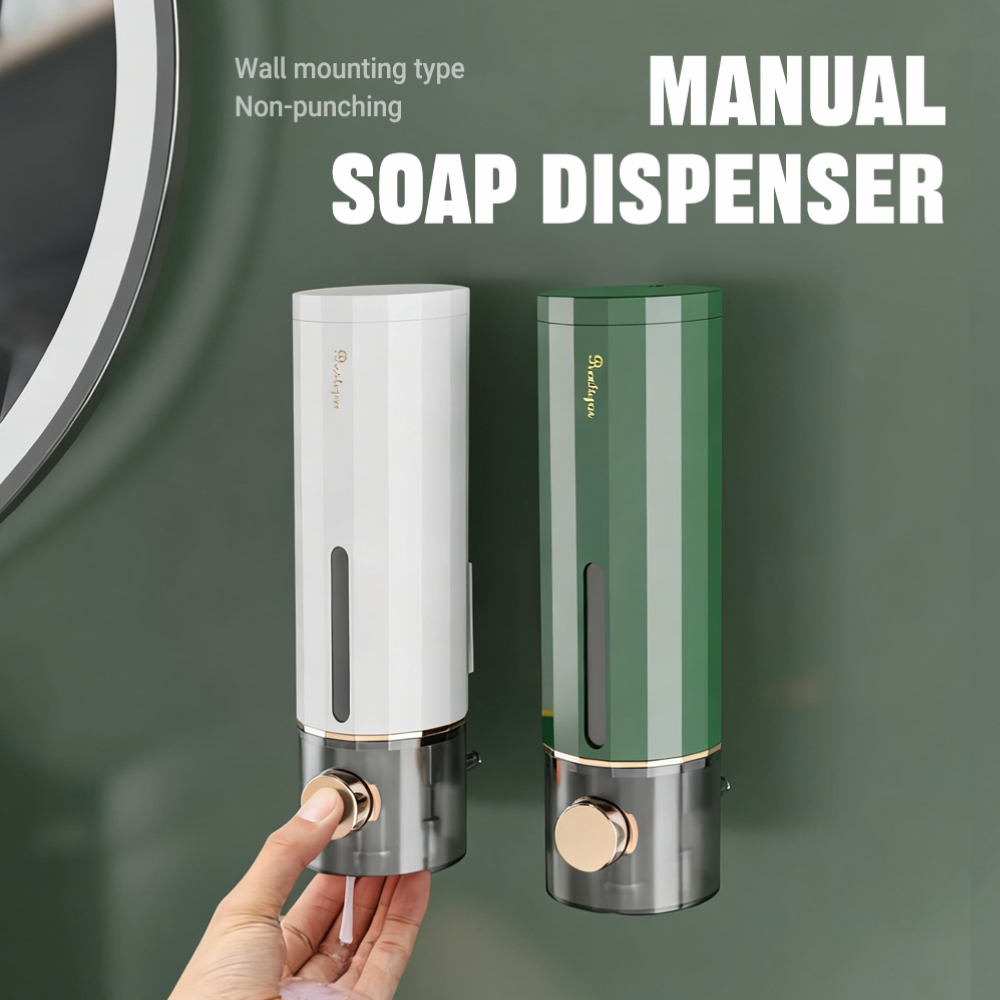 Home Bathroom Wall Soap Dispenser - Manuel Basmalı Sabunluk 450ml Duvara Monte