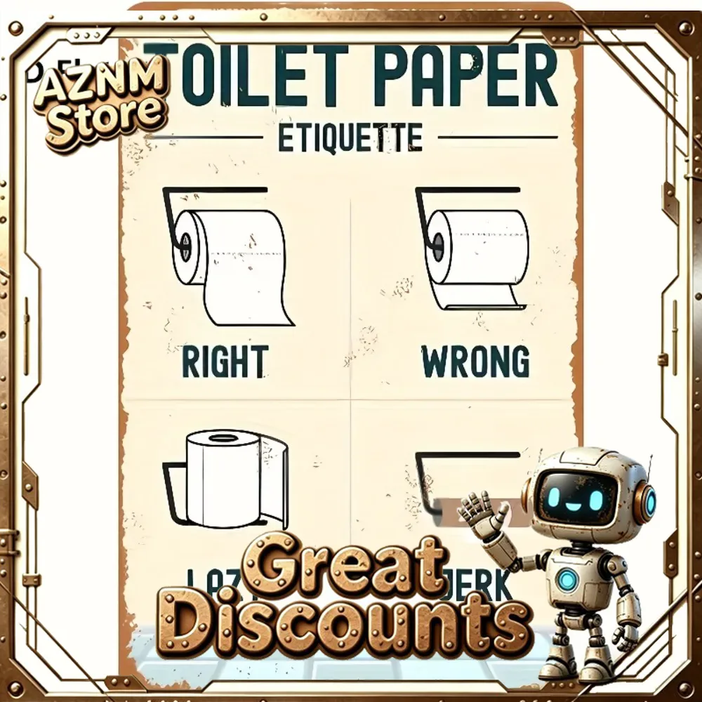 Home Bathroom Etiquette - Tuvalet Kağıdı Etiketleri İşareti 2D Düz