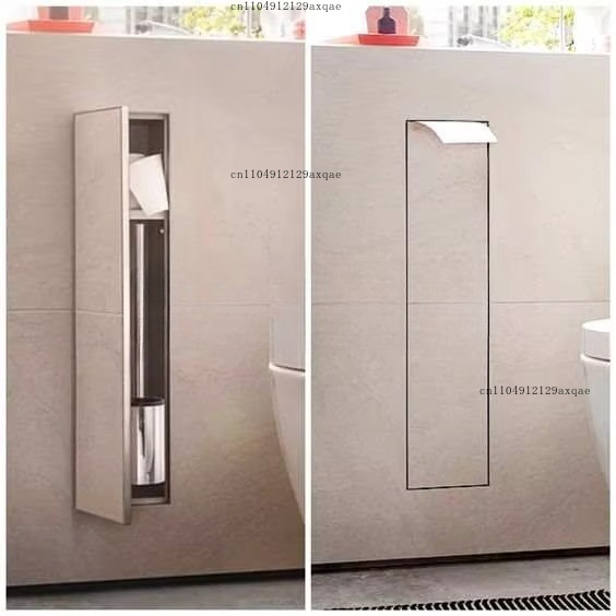 Toilet Paper Holder - 304 Paslanmaz Çelik Gömme Duvar Kağıdı
