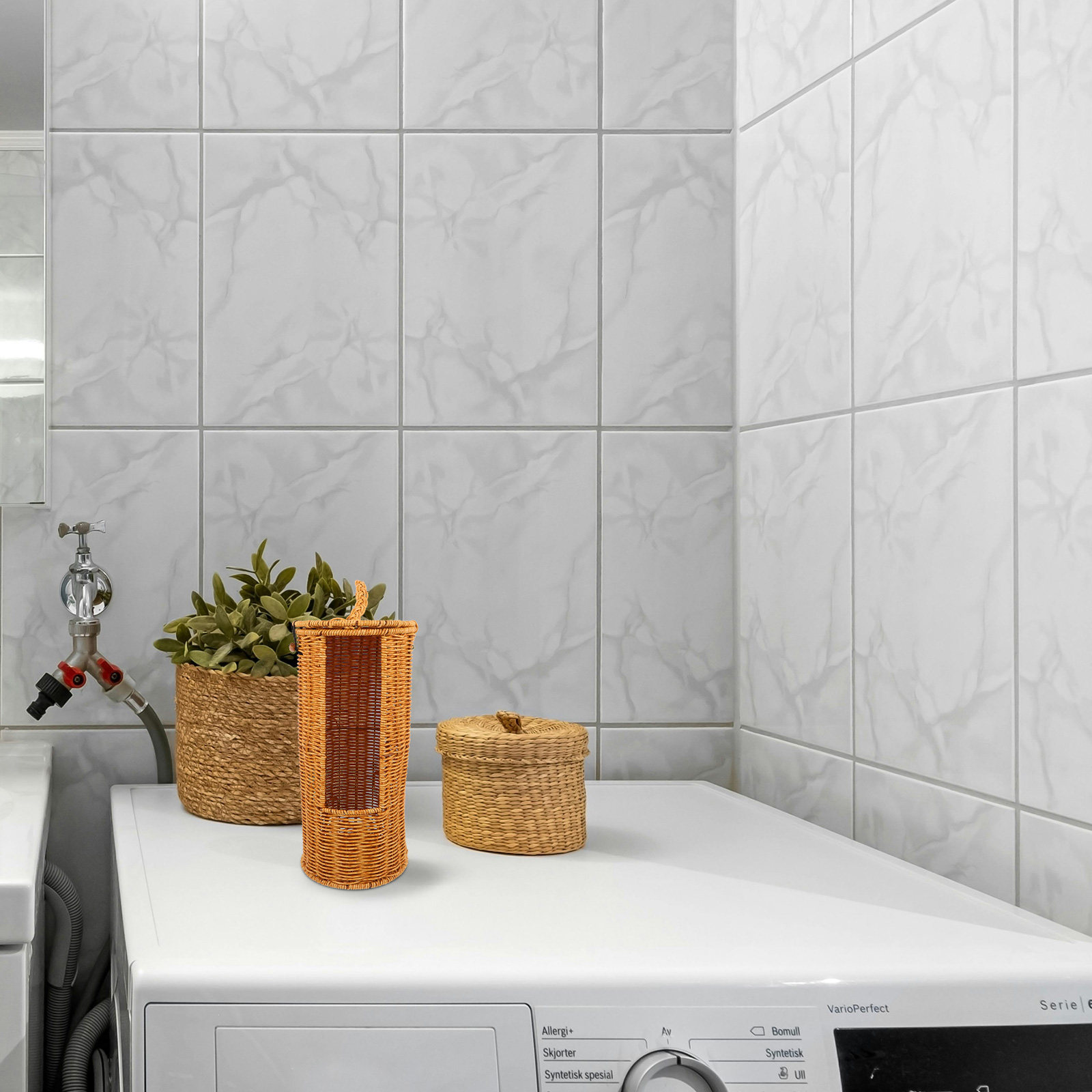 Toilet Paper Holder - Tuvalet Kağıdı Saklama Sepeti Plastik Rattan