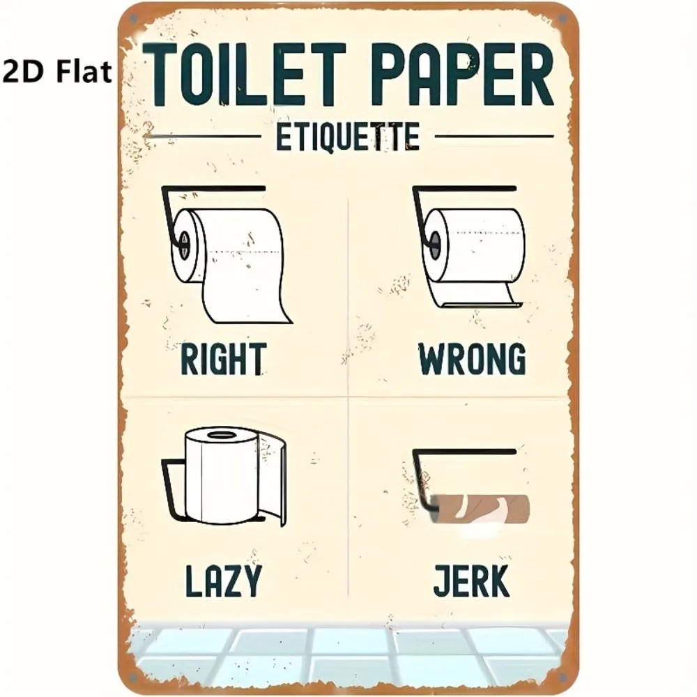 Home Bathroom Etiquette - Esprili 2D Düz Tuvalet Kağıdı Görgü