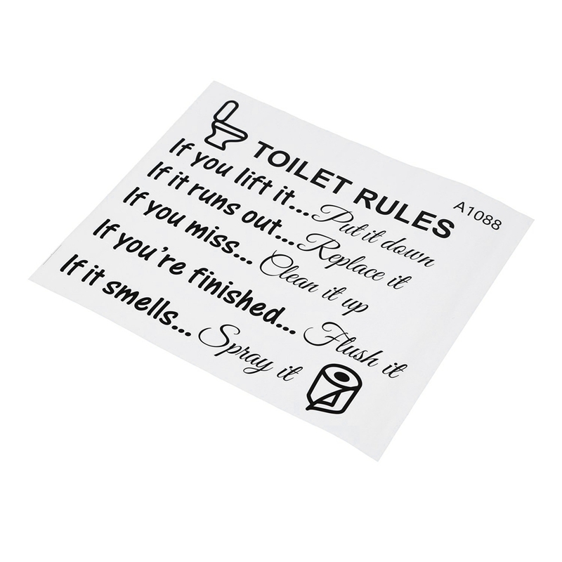 AS60-10X Tuvalet Kuralları Ban - Home Bathroom Rules incelemesi ve fiyatı