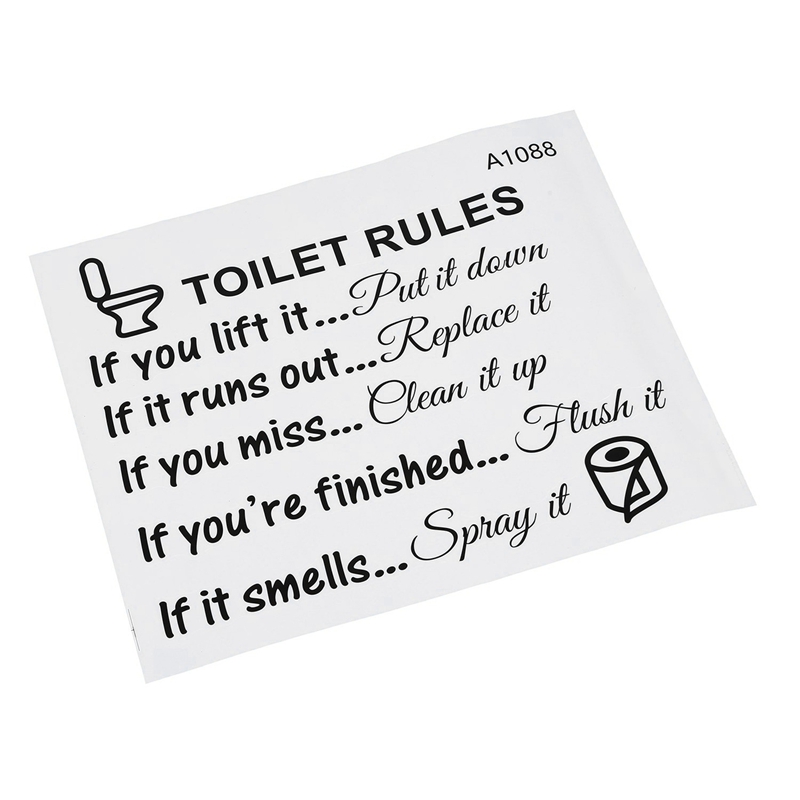 AS60-10X Tuvalet Kuralları Ban - Home Bathroom Rules incelemesi ve fiyatı