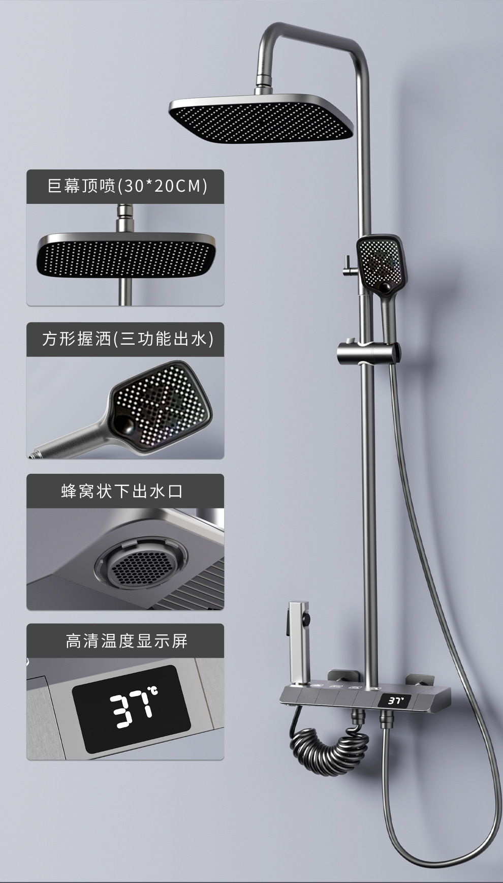 Yeni Moda Pirinç Tabanca Grisi - Home Bathroom Shower incelemesi ve fiyatı