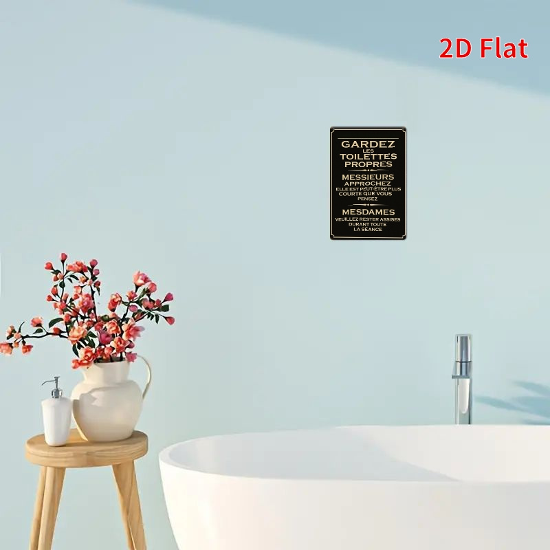 2D Vintage Metal Tabela Fransı - Home Bathroom Etiquette incelemesi ve fiyatı