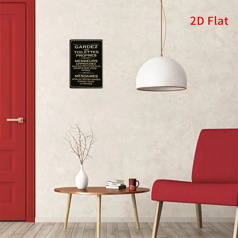 2D Vintage Metal Tabela Fransı - Home Bathroom Etiquette incelemesi ve fiyatı