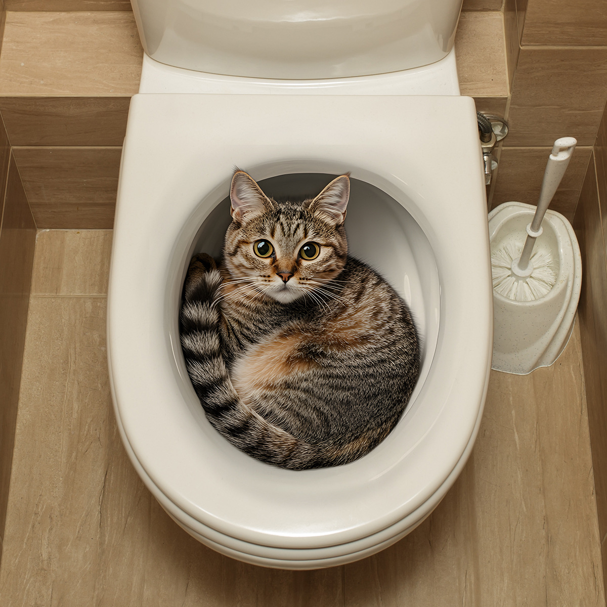 3D Komik Kedi Tuvalet Etiket B - Home Center Bathroom Accessories incelemesi ve fiyatı