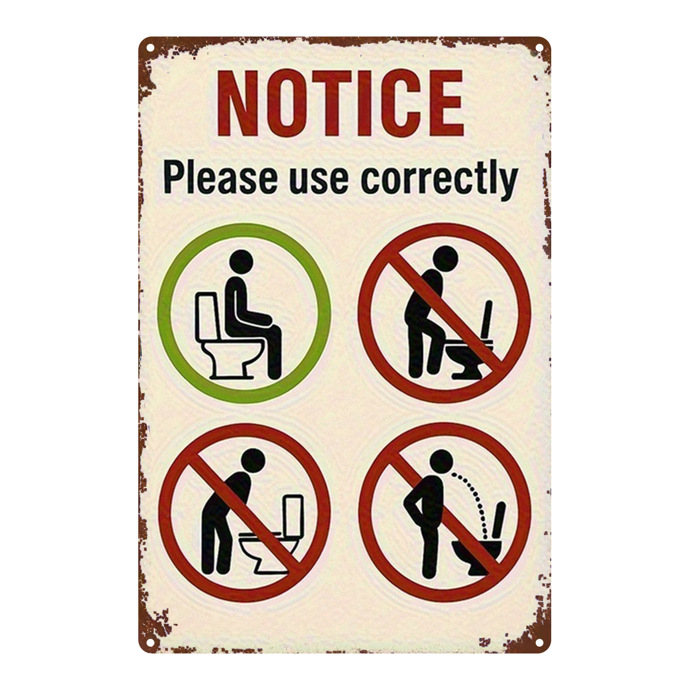 Vintage Düz 2D Alüminyum Duvar - Home Bathroom Rules incelemesi ve fiyatı