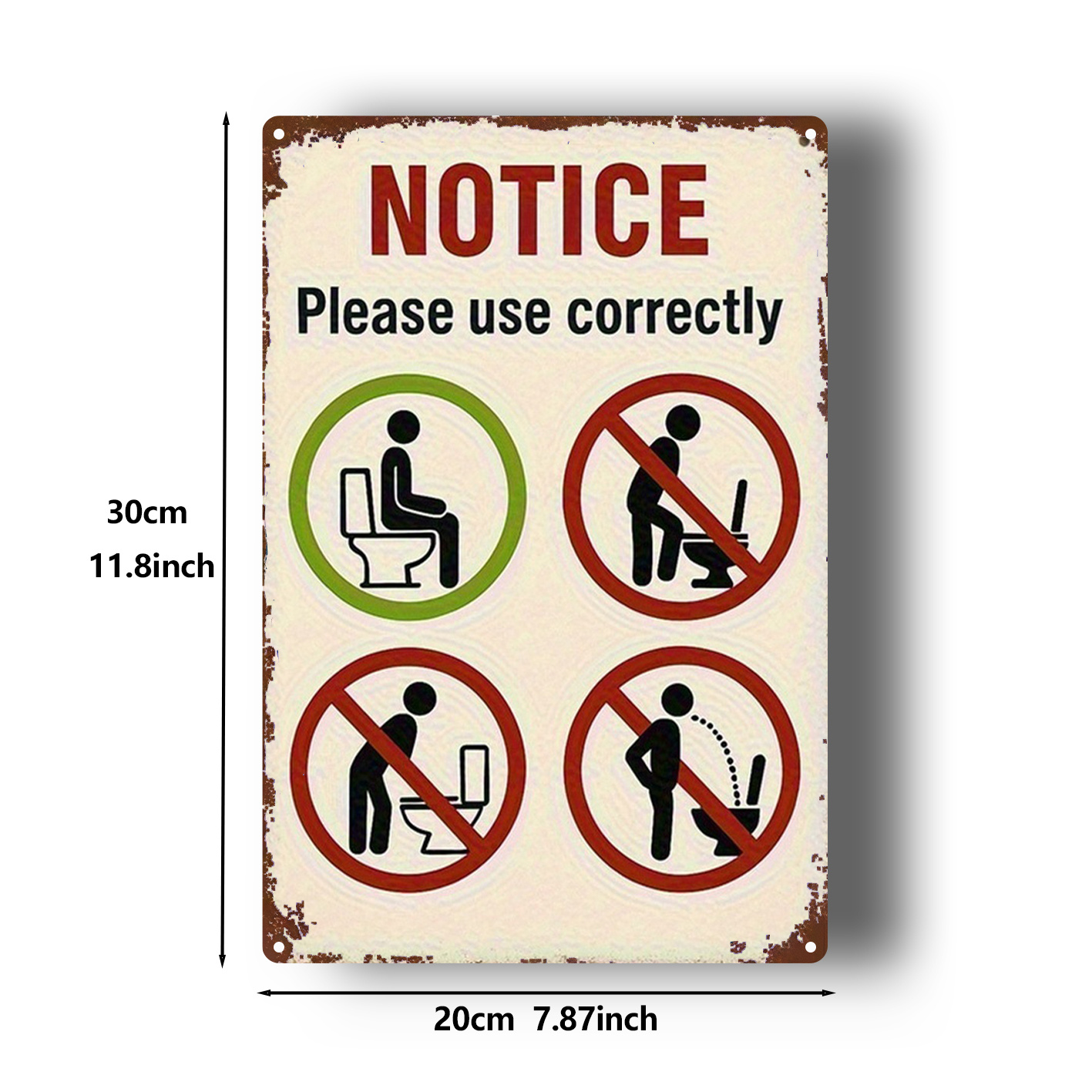 Vintage Düz 2D Alüminyum Duvar - Home Bathroom Rules incelemesi ve fiyatı
